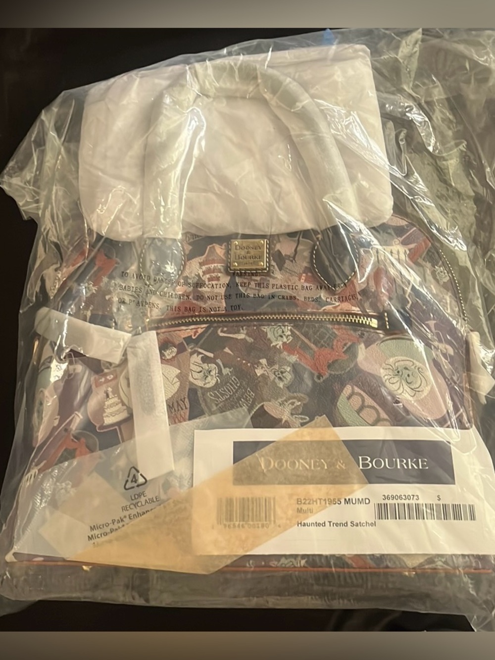 Dooney & Bourke Disney Parks The Haunted Mansion Satchel Bag NWT